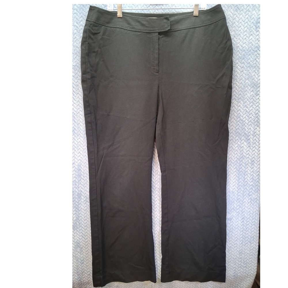 Chicos Black Straight Leg Dress Pants Cotton Blend Size 3 Regular Professional